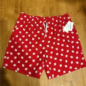 Old Navy Red Maple Leaf Swim Trunks